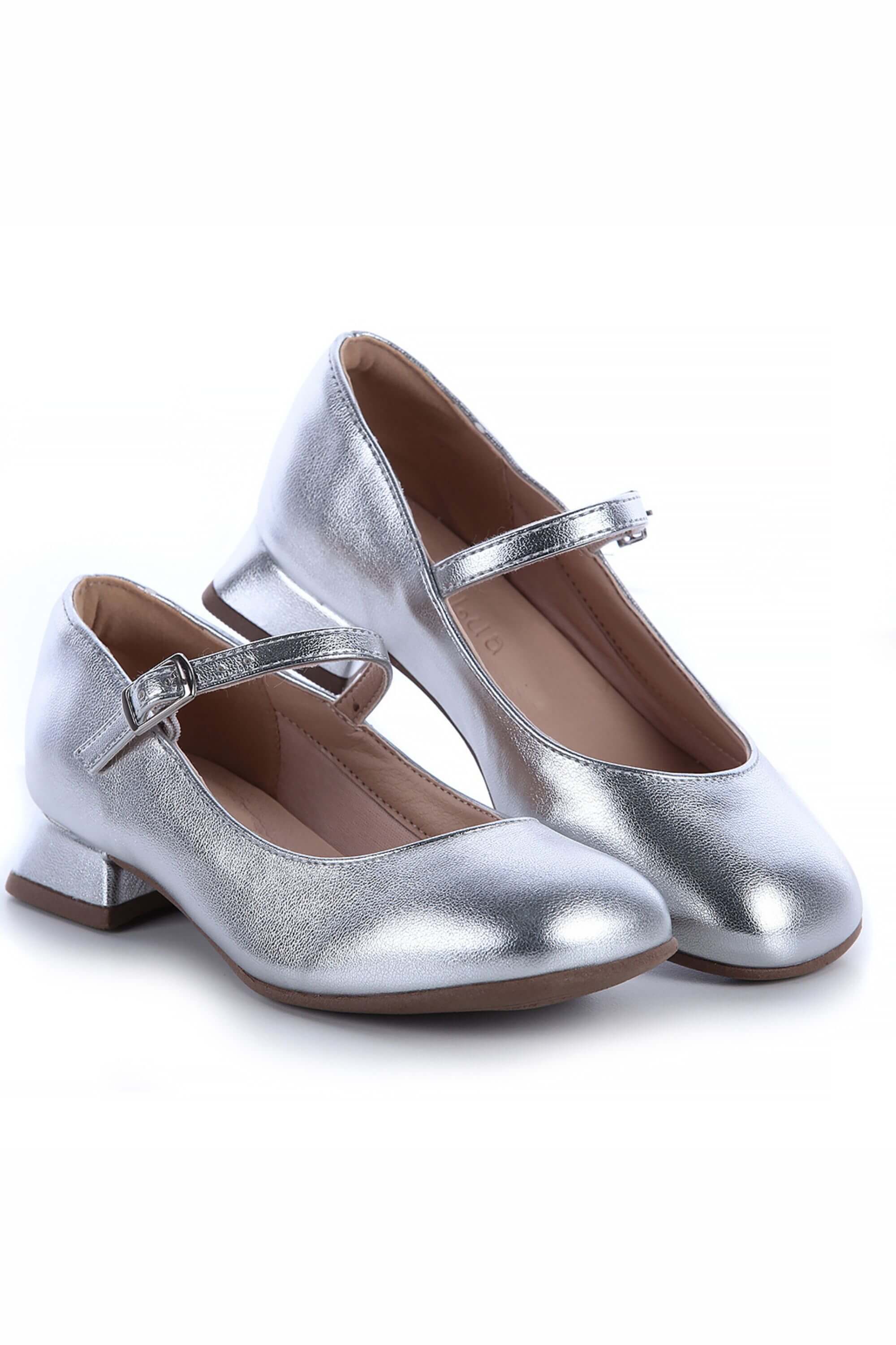 Arezzo Prateado Sapato SILVER LITTLE CHARLY FORM 【美品】STADLER Boneca MALL ZZ | Fivela Tira Bloco Salto 扇風機・サーキュレーター