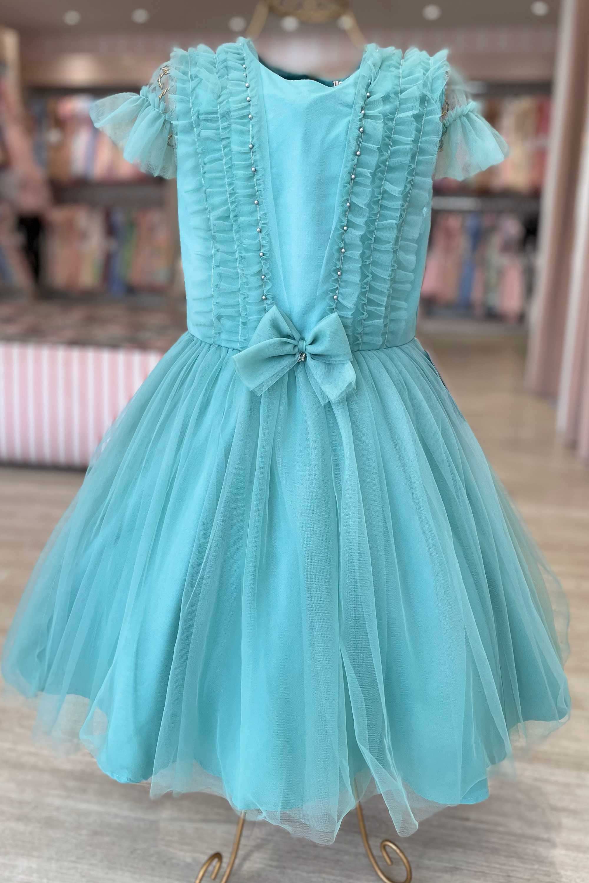 Vestido Festa Petit Cherie Tule Verde Oliva