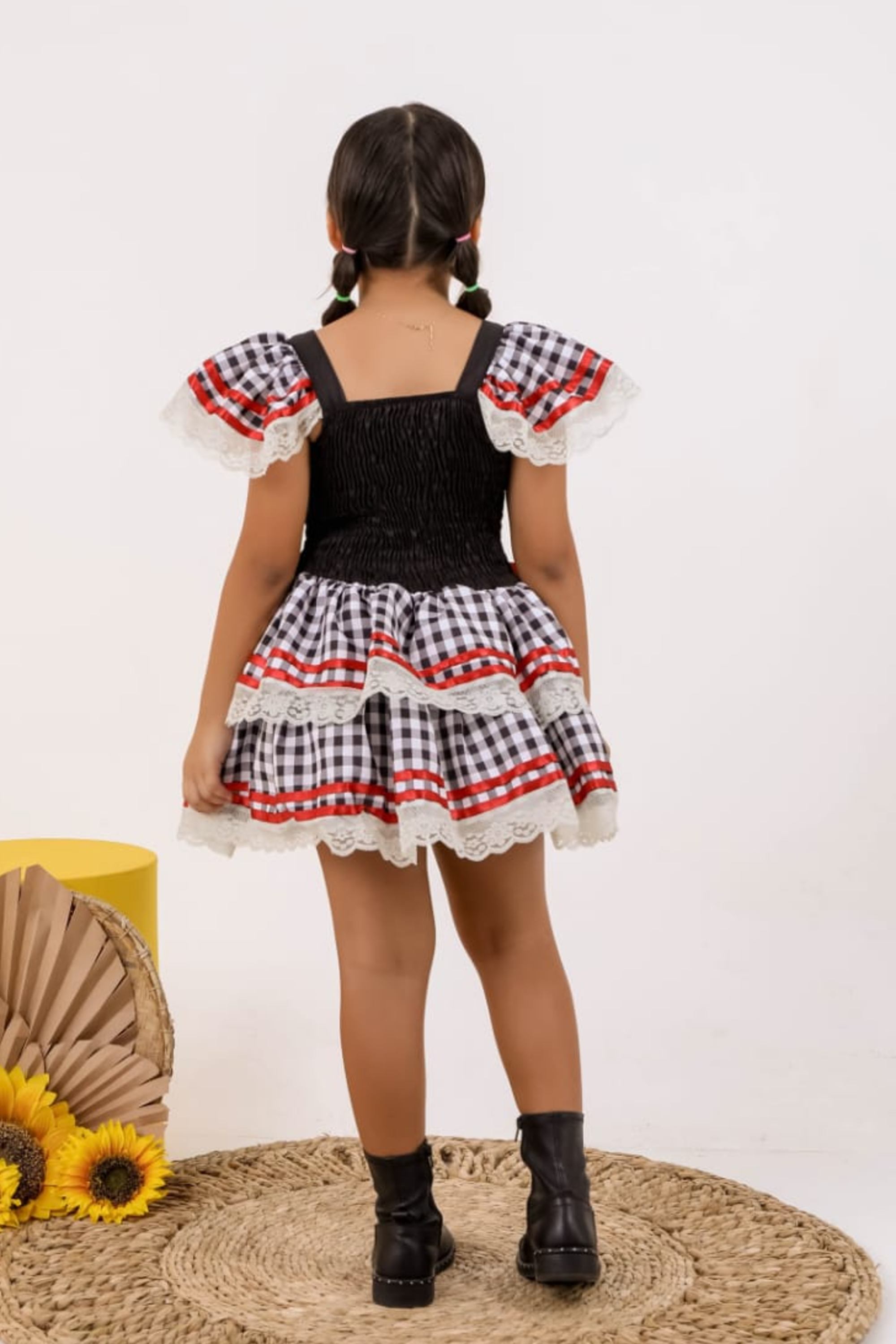 Vestido Festa Junina Xadrez Vermelho Vestido De Festa Junina - Main Image