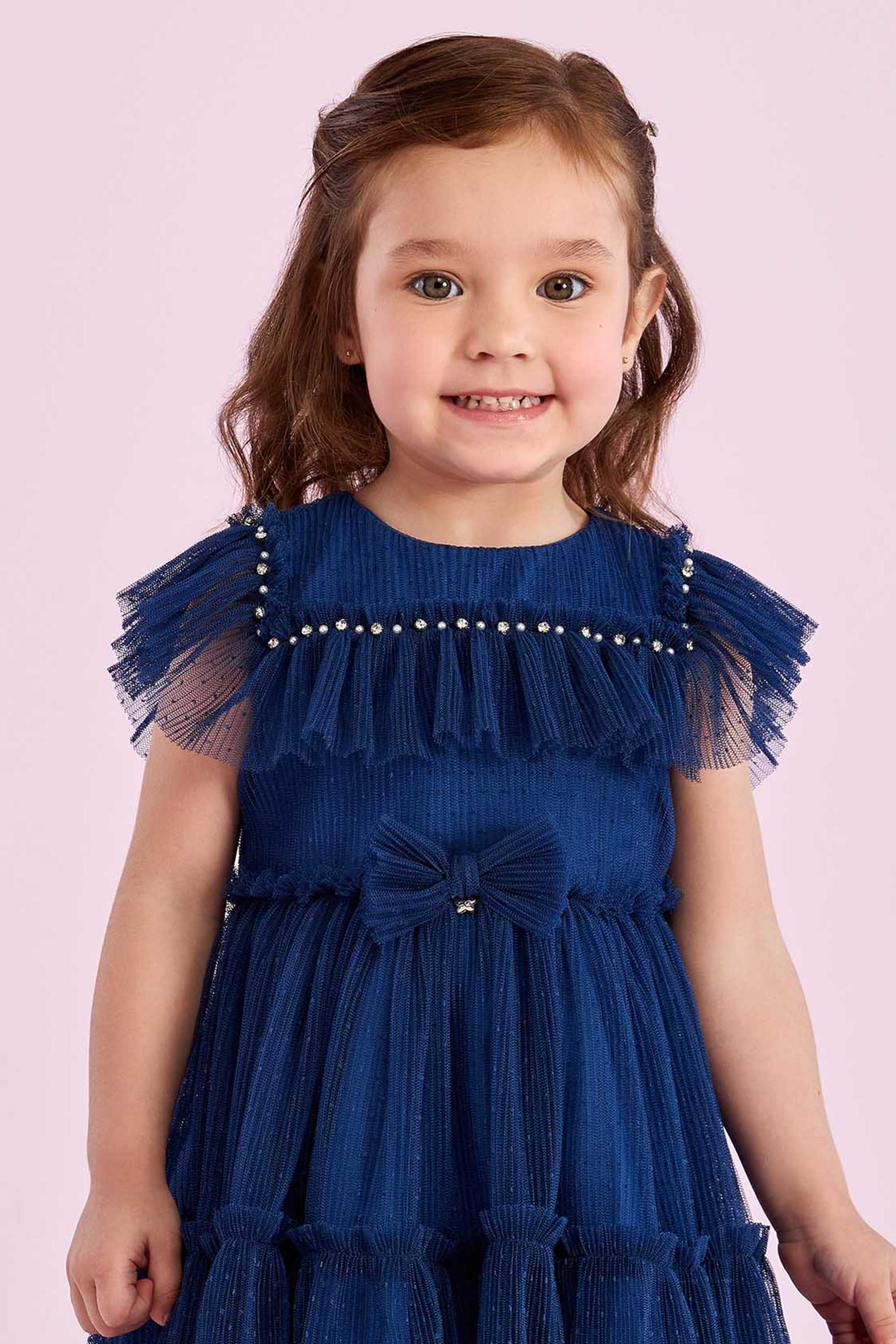 Vestido Festa Petit Cherie Azul Marinho de Tule