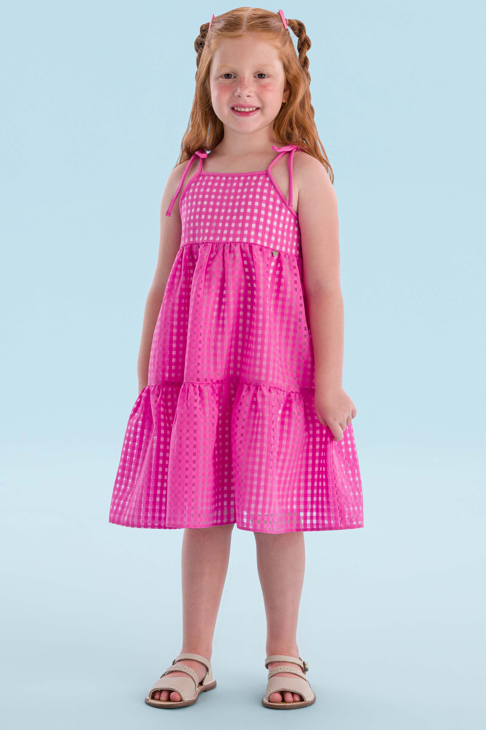 Vestido Rosa Vestido Infantil Sucre Vestido Casual Infantil Mon
