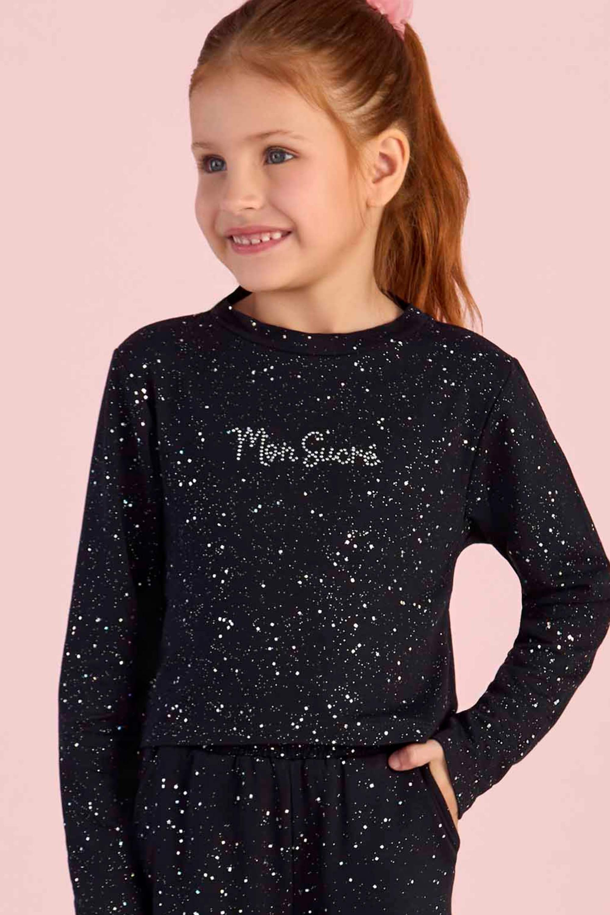 Conjunto Calça e Blusa Mon Sucré Preto Com Brilhos 2