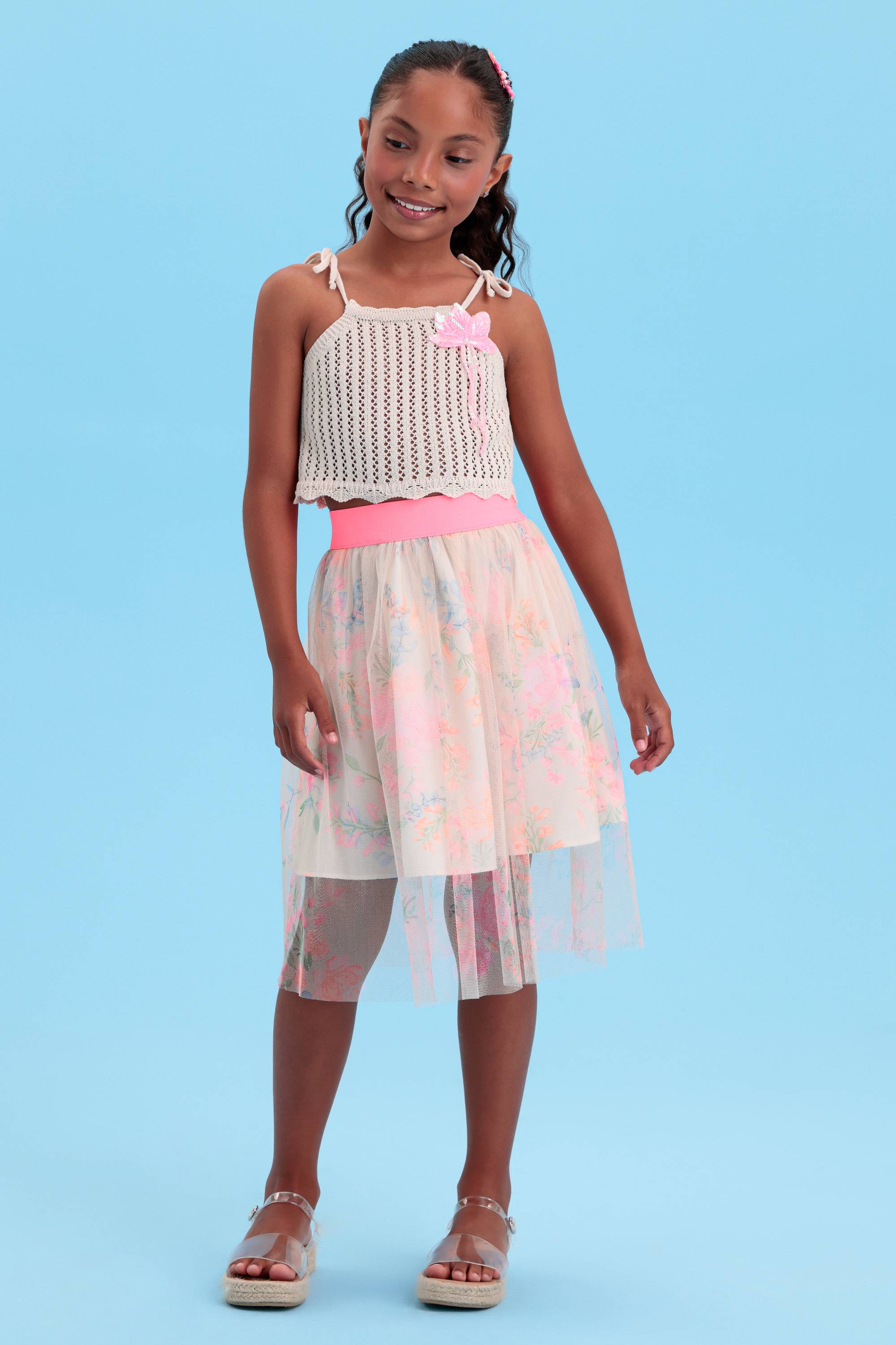 Conjunto Saia e Blusa Petit Cherie Crochet Lightness