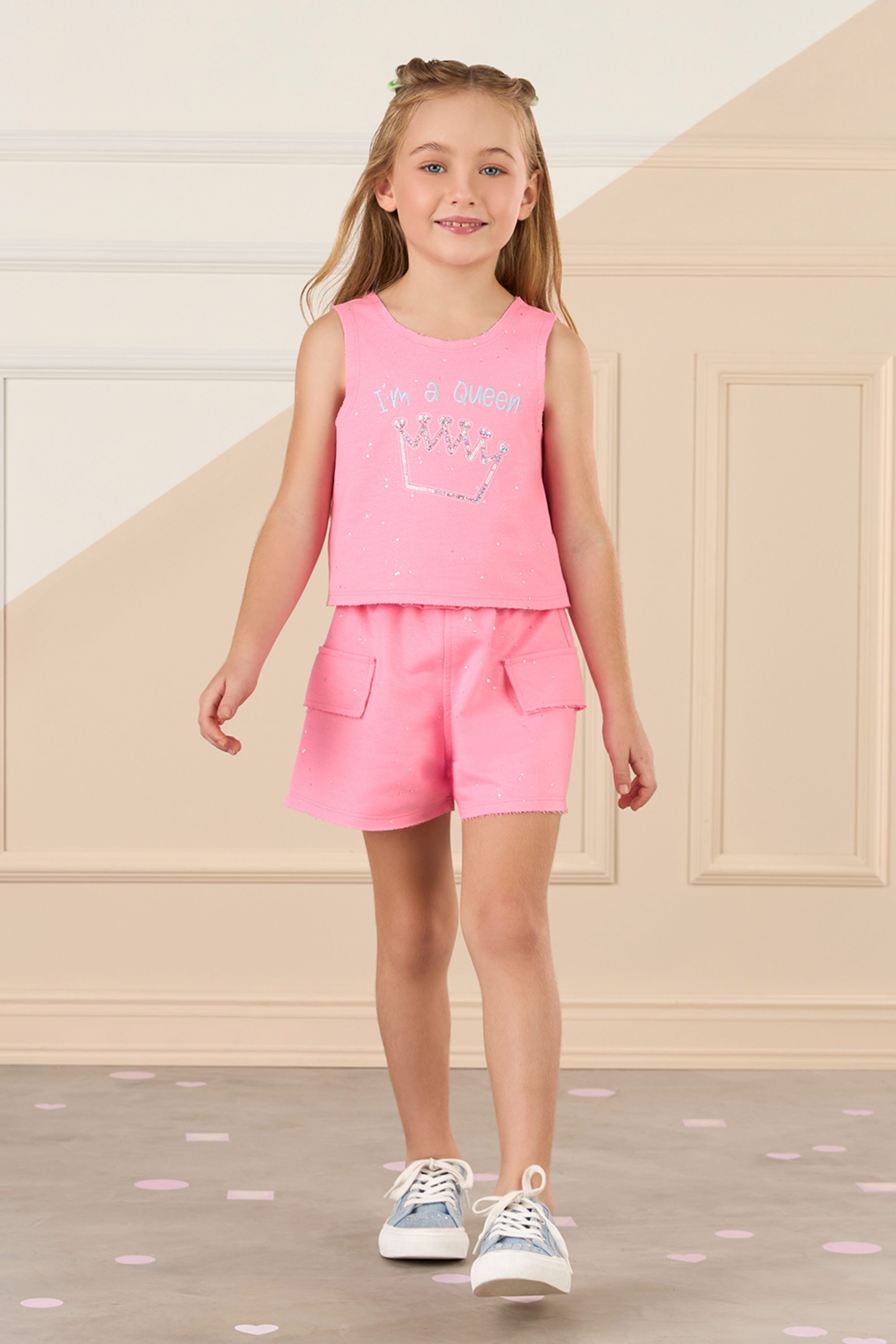 Conjunto Short e Blusa Petit Cherie Rosa Queen