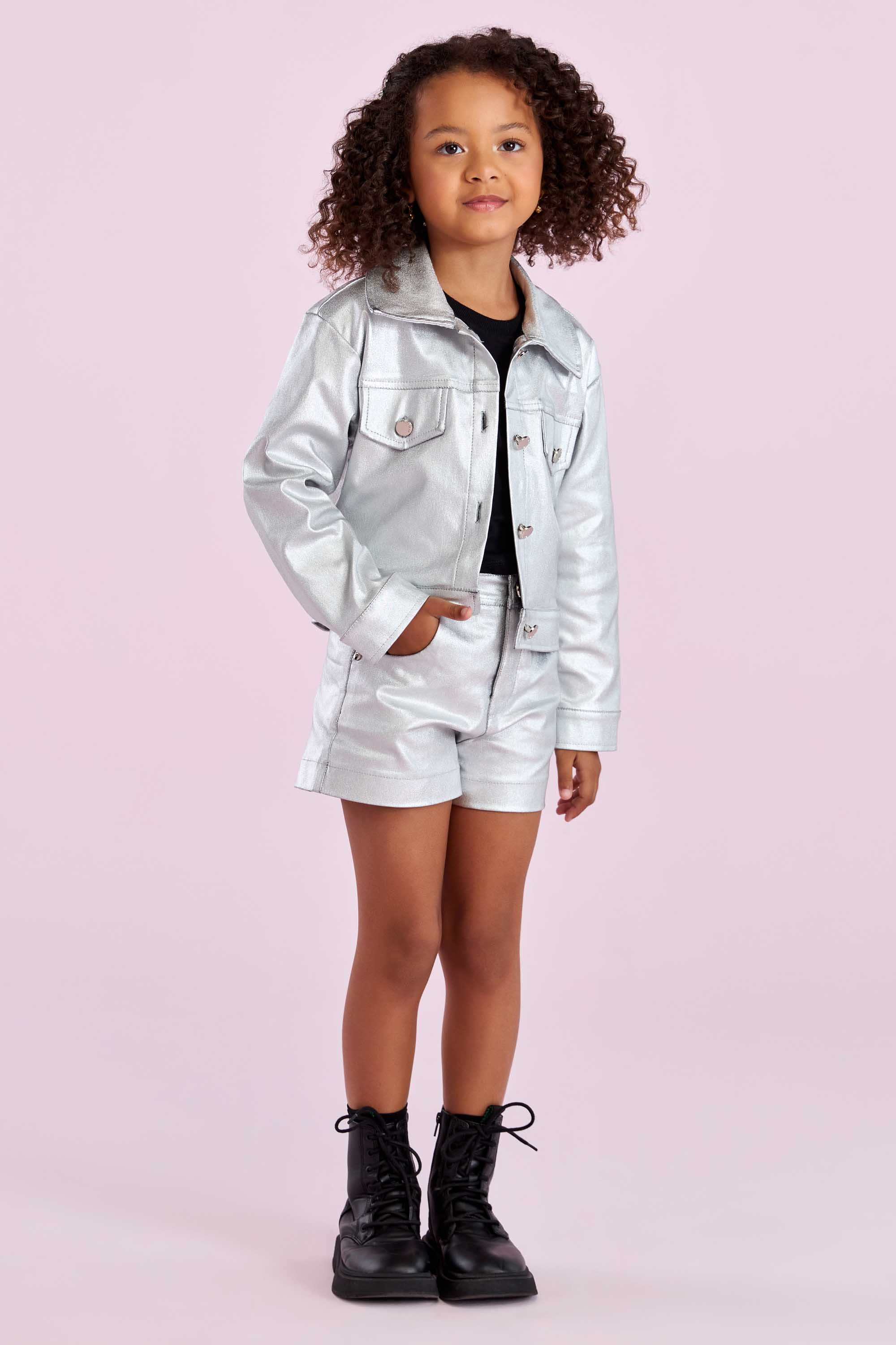 Jaqueta Infantil Petit Cherie Prata