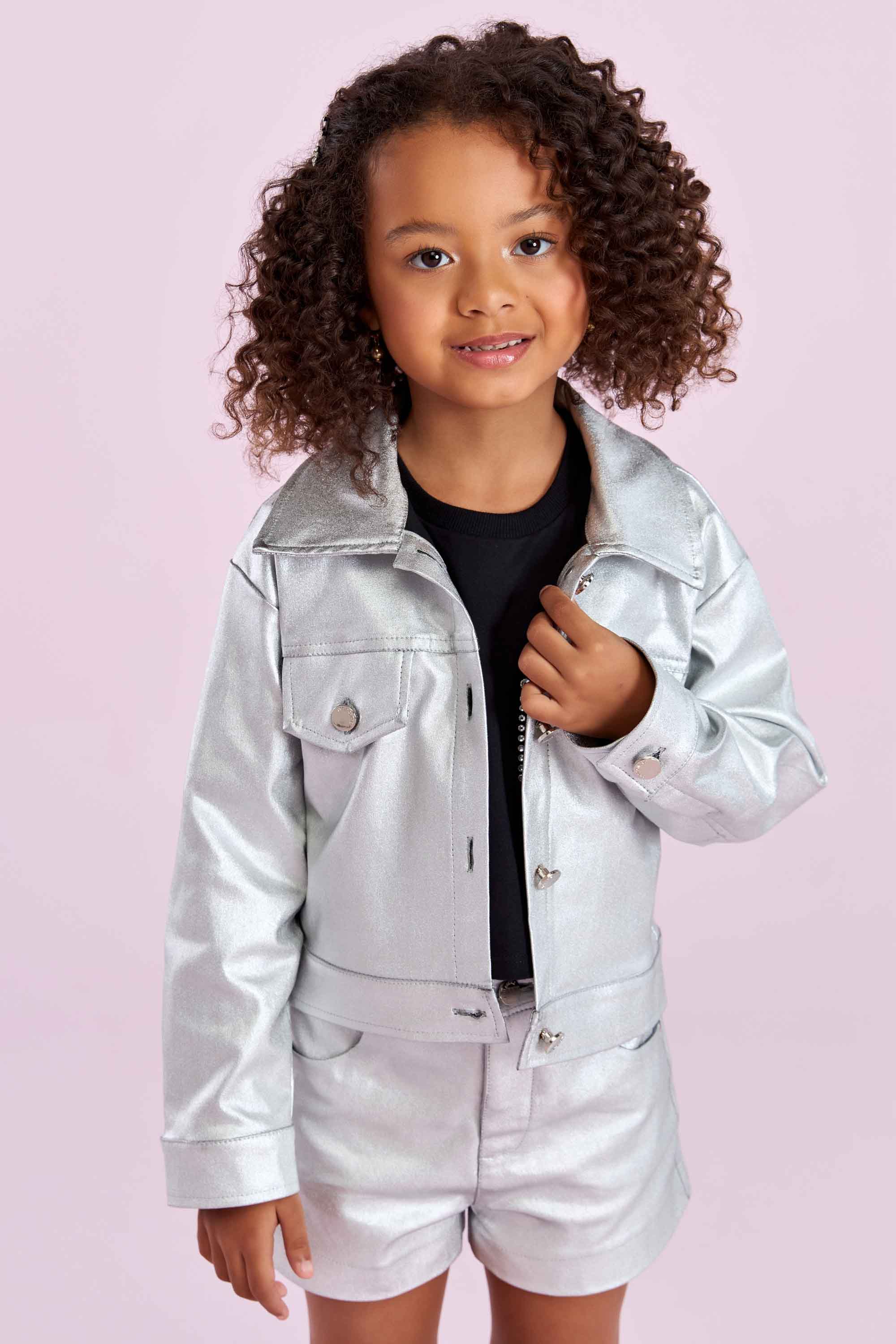 Jaqueta Infantil Petit Cherie Prata